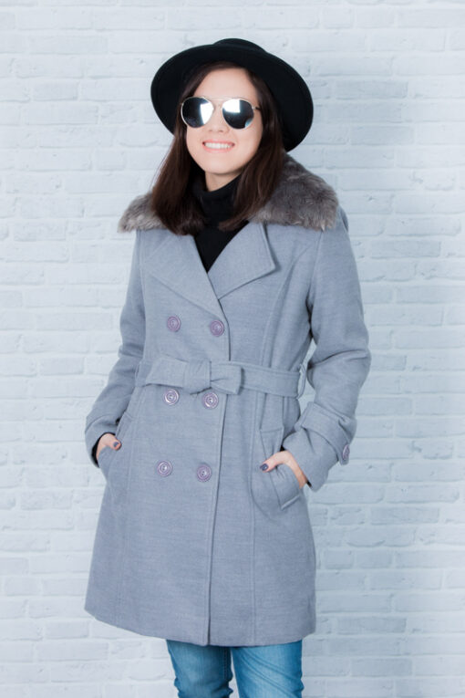 W. WOOL COAT GREY XL 40''