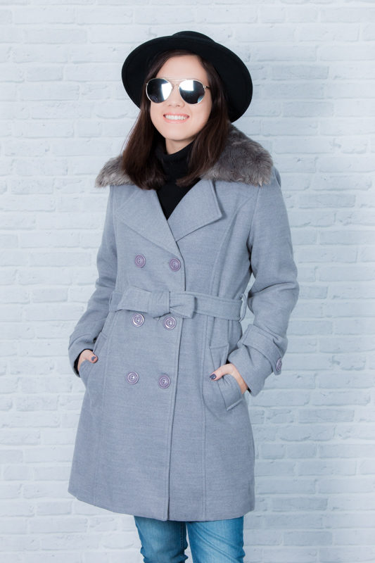W. WOOL COAT GREY XL 40''