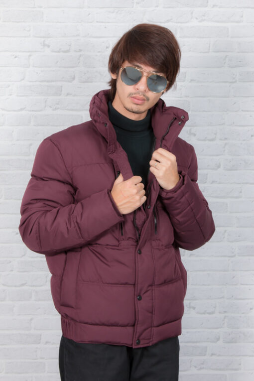 ZARA PURPLE BASIC QUILTED JACKET WITH ZIP DETAIL M/XL