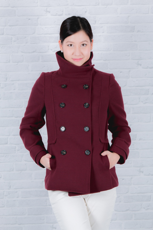 Burgundy hotsell coat h&m