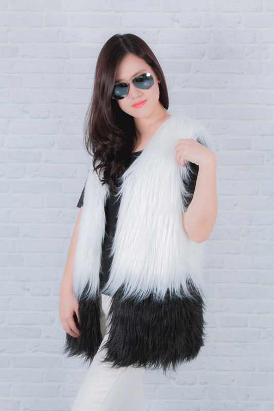 OREO ALL FUR SLEEVELESS