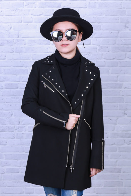 ZARA BLACK ROCKER LONG COAT