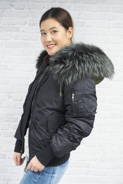 LUXURY KOREA BLACK HUGE FUR JACKET