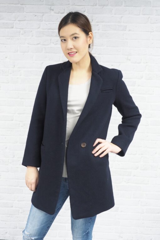 NAVY BLUE WOOL COAT