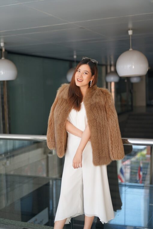 NO.37 SAGA FOX FUR COAT LIGHT BROWN