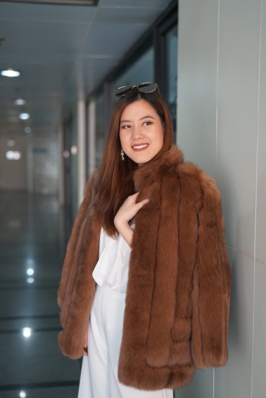 NO.46 FOXFUR COAT BROWN PATTERN