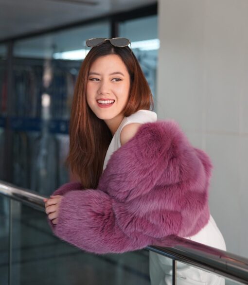 NO.44 SAGAFOX PINK SHORT COAT (SILVER TAG)