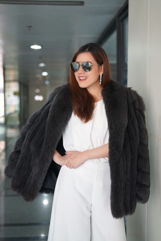 NO.47 SAGAFOX COAT DARK GREY-GREEN SIZE 9 (S-M) SILVER TAG